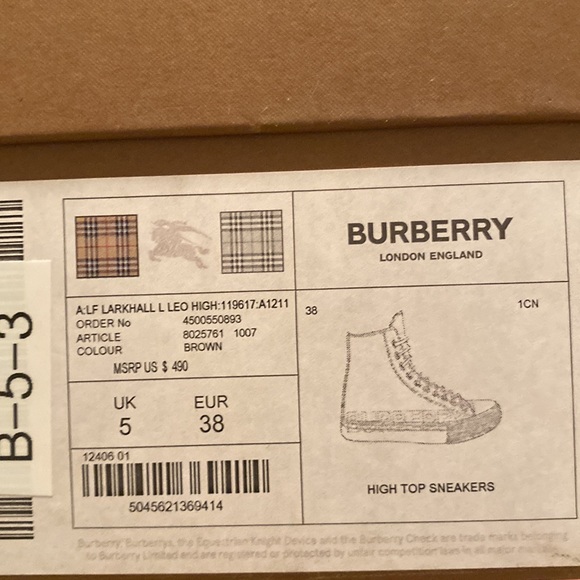Burberry sneakers, Cheetah print, - Picture 2 of 2
